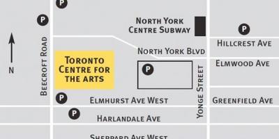 Mapa ng Toronto centre para sa mga sining