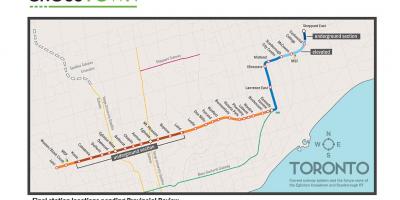 Mapa ng Toronto subway line 5 Eglinton