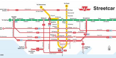 Mapa ng Toronto trambya
