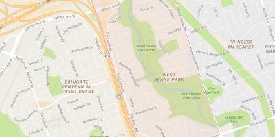 Mapa ng West Deane Park kapitbahayan Toronto