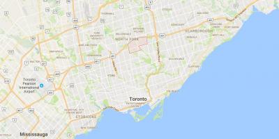 Mapa ng York Mills distrito Toronto