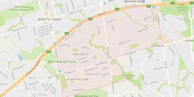 Mapa ng York Mills kapitbahayan Toronto