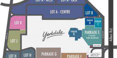 Mapa ng Yorkdale Shopping Center parking